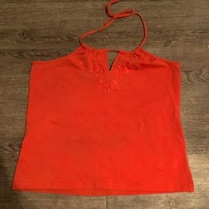 Fitted Red Floral Top
